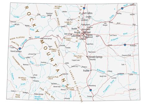 Map of Colorado - Cities and Roads - GIS Geography