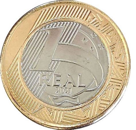 Moeda 1 real 2021 Flor de cunho FC MoedaRara Numismática