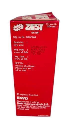 200ml Zest Syrup Packaging Type Bottle At Rs 160bottle In Cuttack