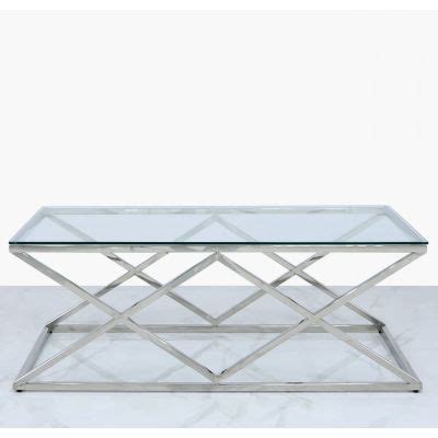 Pearl Stainless Steel And Glass Coffee Table Zurleys