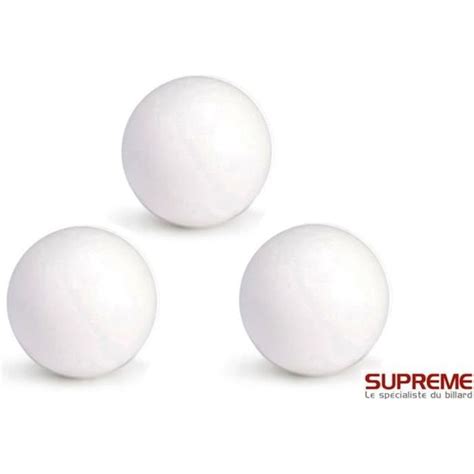 Jeu De Balles Pour Baby Foot SUPREME Plastique Blanc Lot De 3