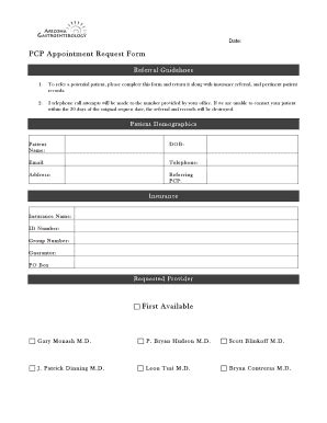 Fillable Online Pcp Referral Form Docx Fax Email Print Pdffiller