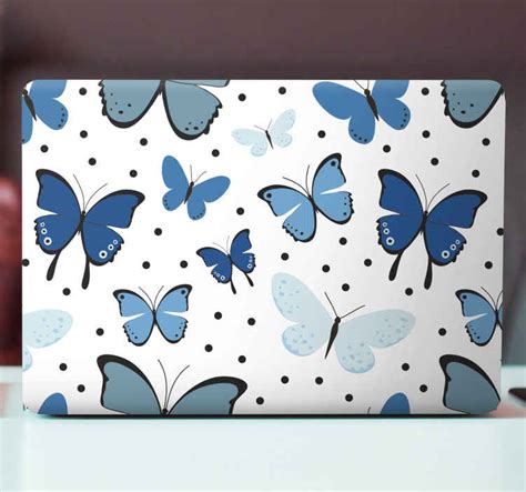 Black and Blue Butterfly Wing laptop sticker - TenStickers