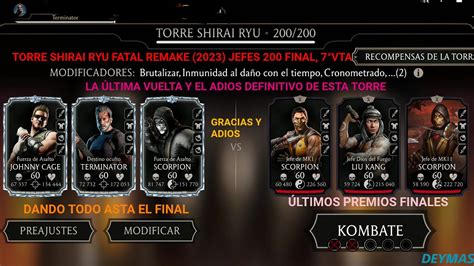 TORRE SHIRAI RYU FATAL REMAKE 2023 JEFES 200 FINAL 7VTA ÚLTIMOS