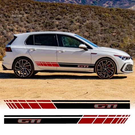 Adh Sifs Stickers Bandes Lat Ral Golf Wolkswagen Gti Racing Tuning