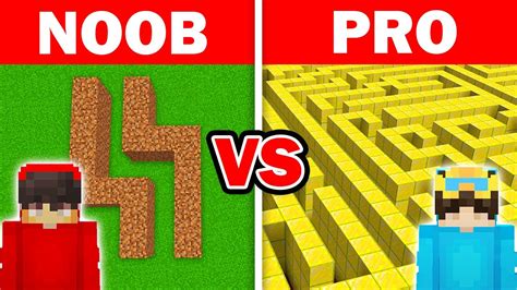 Minecraft NOOB Vs PRO GIANT MAZE BUILD CHALLENGE YouTube