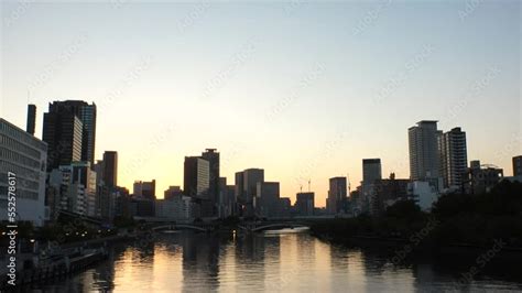 OSAKA JAPAN SEP 2022 Office Buildings At Kitahama Area And River