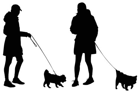 Men With Dog Silhouette Graphic By Graphic Forests · Creative Fabrica