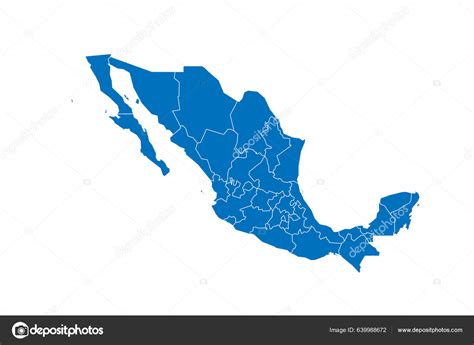 México Mapa Político Las Divisiones Administrativas Estados Ciudad