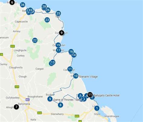 The Glens of Antrim Map - Travel With Sheemelle