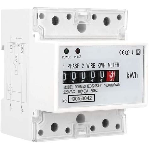 Compteur Électrique Compteur Kwh Monophasé 4P Led Din Rail