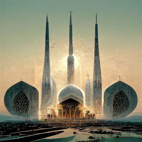 Islamic Inspired High Tech Architectural Megastructures Midjourney