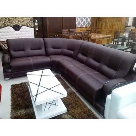 Wooden Frame 5 Seater Leather L Shape Sofa At Rs 35000 Set In Pune