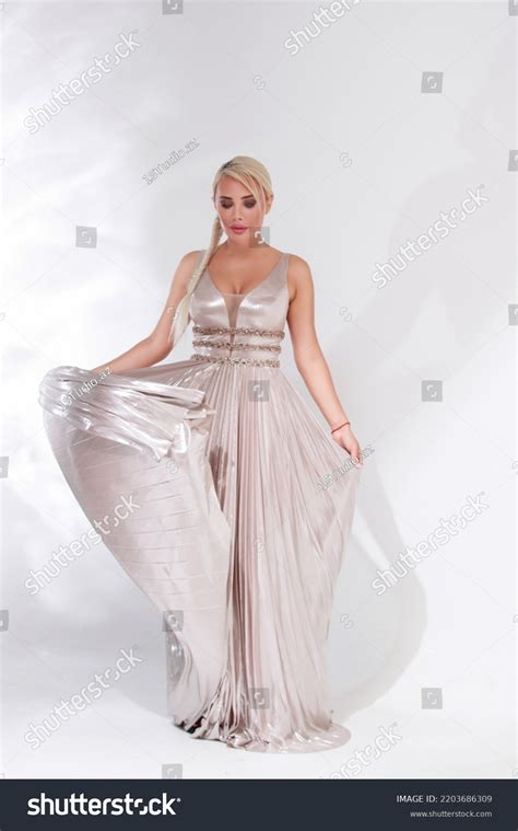 Sexy Blonde Woman Posing White Background Stock Photo Shutterstock