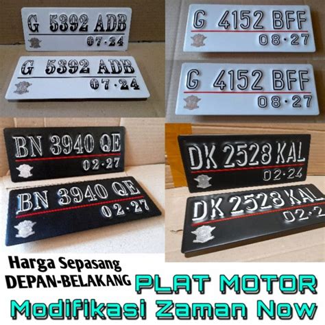 Jual Plat Nomor Motor Baut Tanam Modifikasi Zamannow Sepasang Shopee