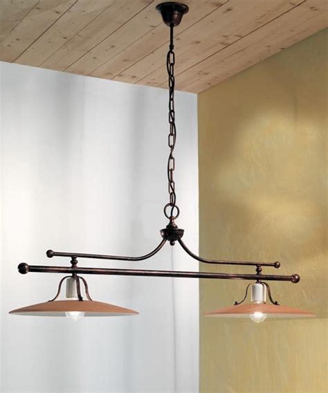 Ferroluce Bologna C Bl Lampadario Rustico Ceramica Luci