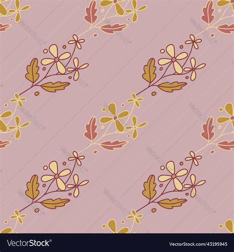 Hand Drawn Vintage Flower Seamless Pattern Vector Image