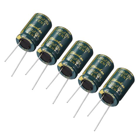 Aluminum Radial Electrolytic Capacitor Uf V Life X Mm Pcs