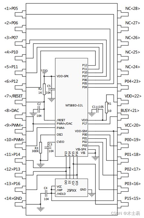 WT588D 语音芯片及模块应用电路