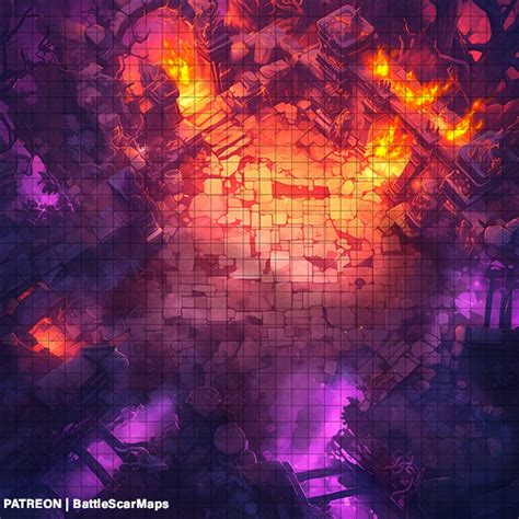 Flames of Barovia Battle Map, Dnd Battle Map, D&D, Battlemap, Dungeons ...