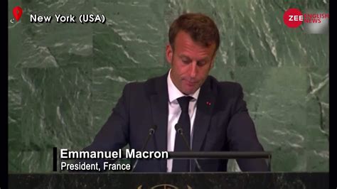 French President Emmanuel Macron quotes PM Modi at UNGA meeting | Zee News