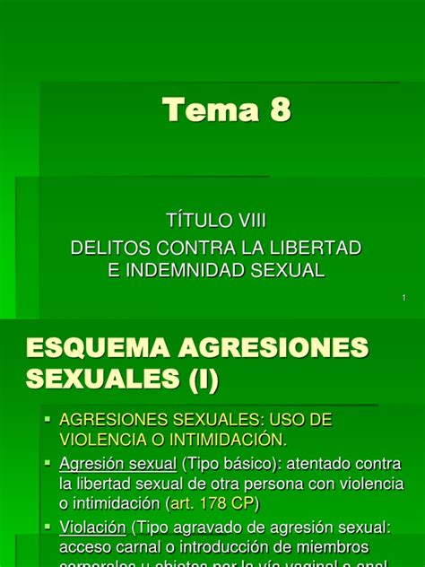 Tema 8 Delitos Contra La Libertad E Indemnidad Sexual Pdf Violación Prostitución