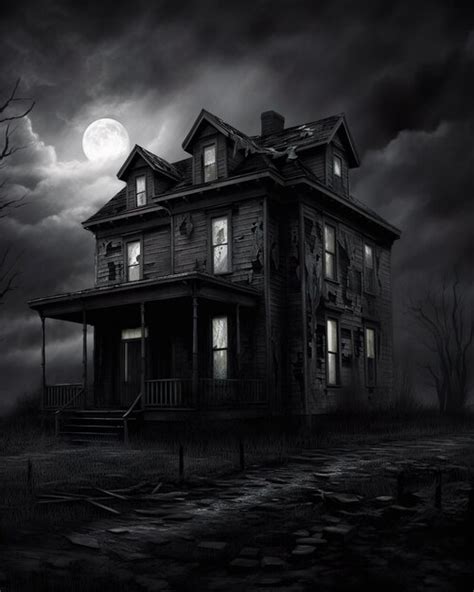 Premium AI Image | Spooky Abandoned Haunted House In Dark Forest