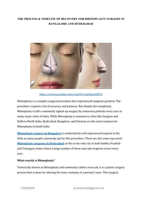 Rhinoplasty recovery timeline and tips | PDF