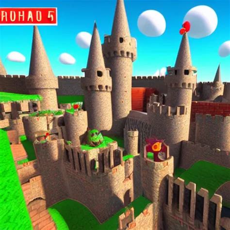 Super Mario 64 Castle Rendered In Unreal Engine Stable Diffusion