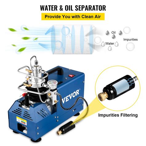 Vevor High Pressure Compressor 4500psi30mpa300bar High Pressure Air Compressor 1800w 110v