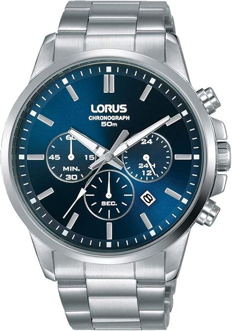 Lorus Mens Chronograph Quartz Watch With Stainless Steel Strap Rt Gx