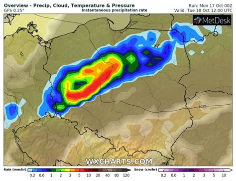 Pogoda Na Pa Dziernika Front Nad Polsk Opady Deszczu Lokalne