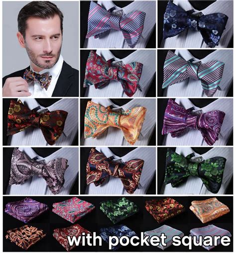 Paisley Flora Silk Jacquard Woven Men Butterfly Self Bow Tie Bowtie