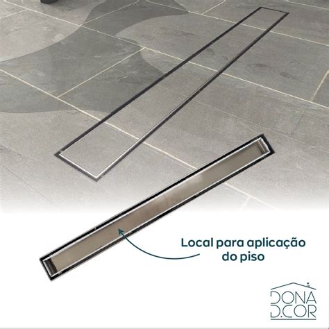 Ralo Linear Invisivel Cm Inox Oculto Retangular Kit Un