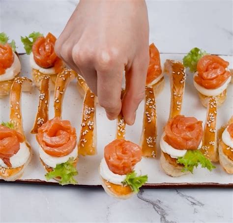 Puff Pastry Spoons With Cheese And Salmon Your Aperitif Even More Special