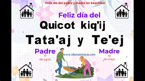 Feliz D A Del Padre Y Madre En Kaqchikel Idiomas Mayas