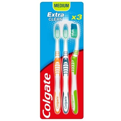 Colgate Extra Clean Medium Toothbrush X3 Tesco Groceries