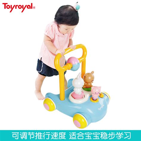 Toyroyal皇室婴儿学步车宝宝手推车学走路助步玩具防o型腿防侧翻 虎窝淘