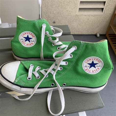 green converse high tops size 7 men’s / 9 women’s... - Depop