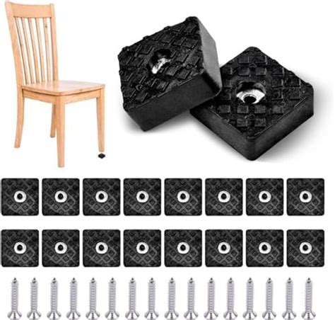 DGHOME 16 Pcs Non Slip Rubber Furniture Feet Pads With Screws Heavy