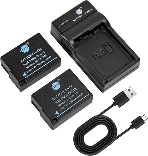 DSTE DMW BLC12E Camera Battery 2 Pack And Charger Compatible With