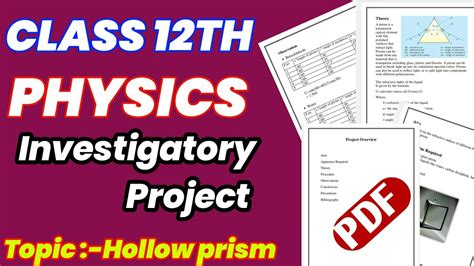 Class Physics Investigatory Project Hollow Prism To Find Out The