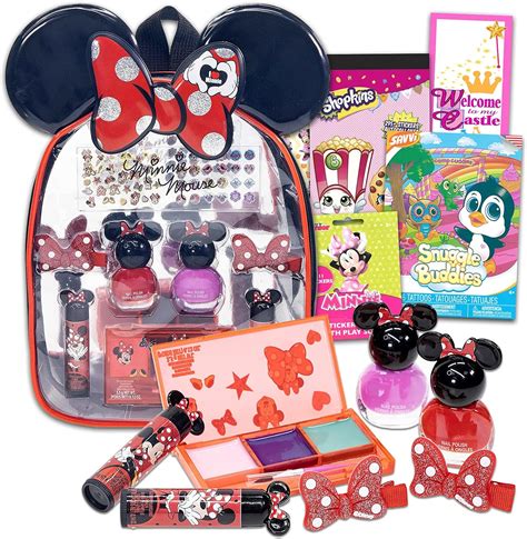 Amazon Disney Minnie Mouse Cosmetic Bag Set 5 Pc Beauty Kit