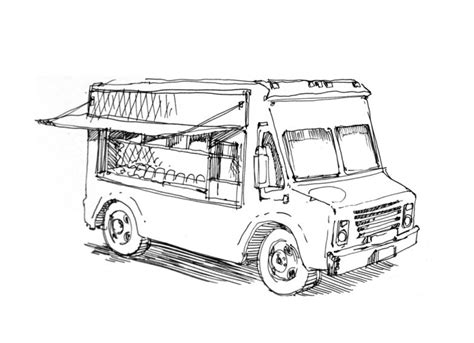 Food Truck Drawing at PaintingValley.com | Explore collection of Food ...