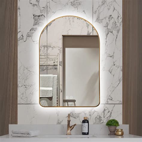 amazoncom niccy arched led lighted bathroom mirror