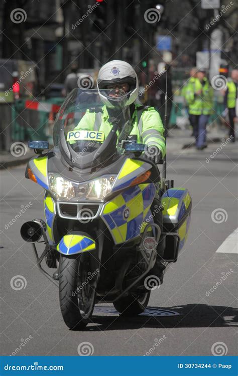 English Policeman On Motorbike Editorial Stock Image Image Of Action