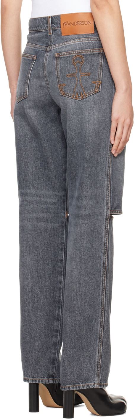 Jw Anderson Gray Cutout Jeans Jw Anderson