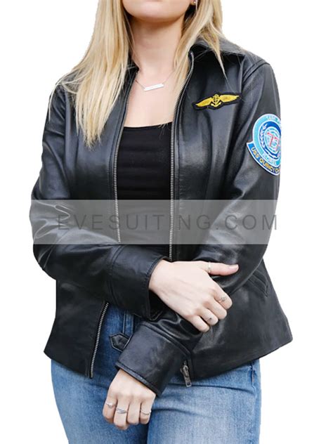 Kelly Mcgillis Top Gun Leather Jacket Charlie Top Gun Costume