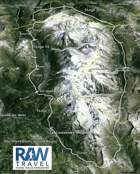 Tour De Mont Blanc map | Tour de mont blanc, Mont blanc, Mont blanc trek