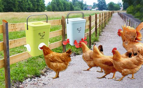 Wismoier Chicken Feeder And Waterer Set Automatic Chicken Feeding Equipment Hanging